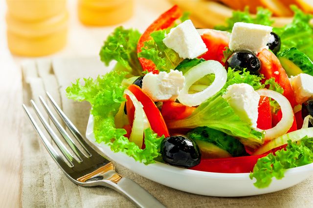 Dish, Food, Cuisine, Garden salad, Salad, Greek salad, Ingredient, Vegetable, Lettuce, Produce, 