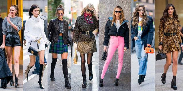 Street fashion, Clothing, Fashion, Fashion model, Footwear, Tights, Plaid, Knee, Pink, Leg, 