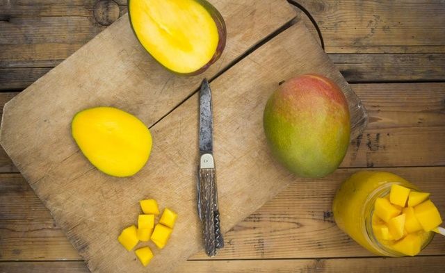 Food, Meyer lemon, Lemon, Fruit, Yellow, Mango, Cutting board, Plant, Ingredient, Produce, 