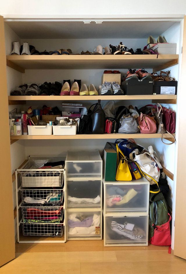 Shelf, Room, Closet, Furniture, Shelving, Wardrobe, Shoe organizer, Collection, Cupboard, 