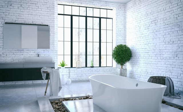 Room, Bathroom, Tile, Property, Interior design, Bathtub, Floor, Wall, Building, Architecture, 