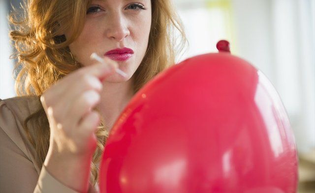 Balloon, Hair, Red, Lip, Pink, Blond, Beauty, Party supply, Material property, Brown hair, 