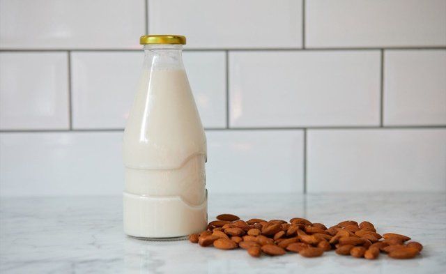 Food, Almond milk, Bottle, Plant milk, Nut, Drink, Ingredient, Milk, Cashew, Almond, 
