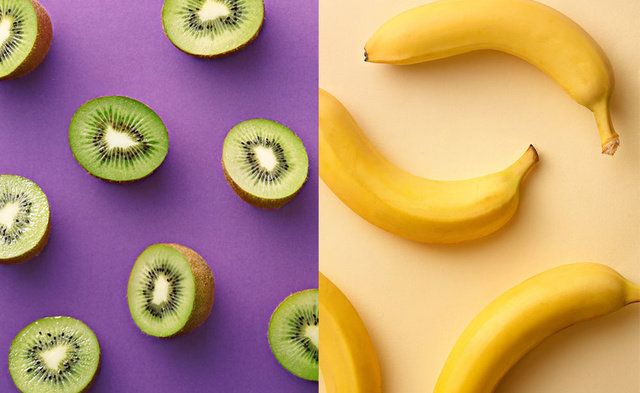 Kiwifruit, Food, Banana family, Banana, Fruit, Yellow, Plant, Superfood, Produce, Natural foods, 
