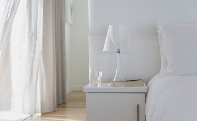 White, Curtain, Room, Product, Furniture, Interior design, Property, Window treatment, Textile, Bed, 