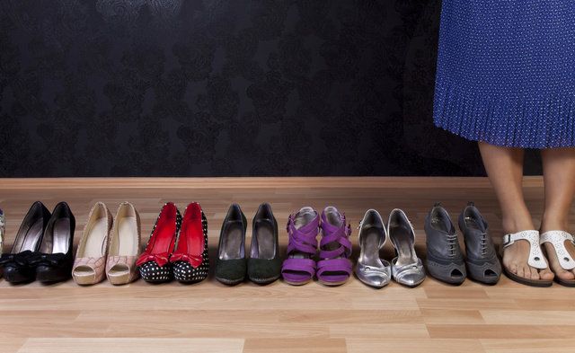 Footwear, Shoe, Pink, Purple, Ballet flat, Room, Shoe organizer, Magenta, Athletic shoe, Closet, 
