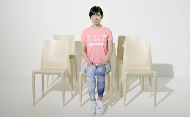 White, Sitting, Pink, Shoulder, Standing, Furniture, Chair, Design, Leg, Textile, 