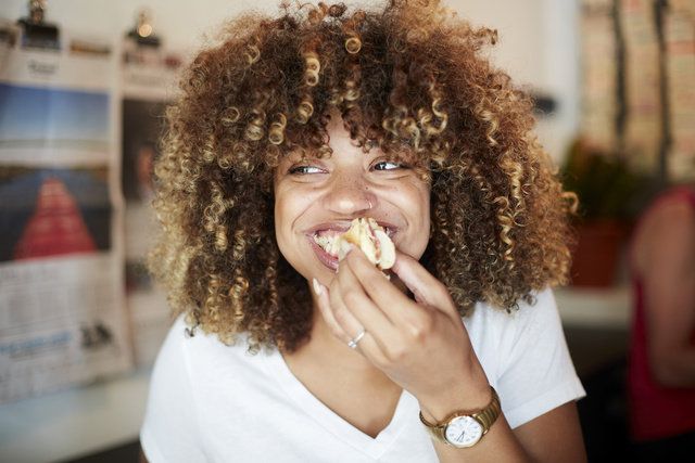 Hair, Hairstyle, Jheri curl, Eating, Afro, Human, Mouth, Lip, Fun, Child, 