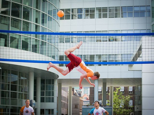Volleyball, Net sports, Flip (acrobatic), Sports, Performance, Acrobatics, 