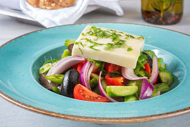 Dish, Food, Cuisine, Greek salad, Salad, Ingredient, Vegetarian food, Produce, Vegetable, Recipe, 