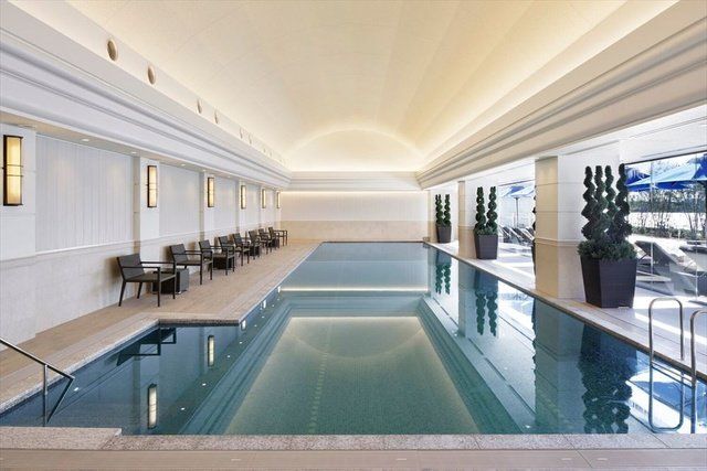 Swimming pool, Building, Property, Interior design, Ceiling, Architecture, Room, Estate, Real estate, House, 