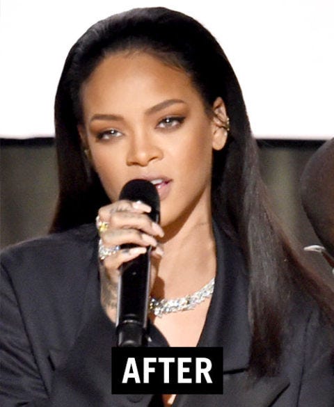 Rihanna Slicked Back Hairstyle Rihanna Grammys 2015 Hair