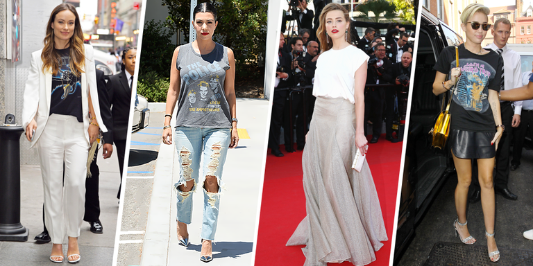 Celebrities Wearing T-Shirts - How to Style T-Shirts