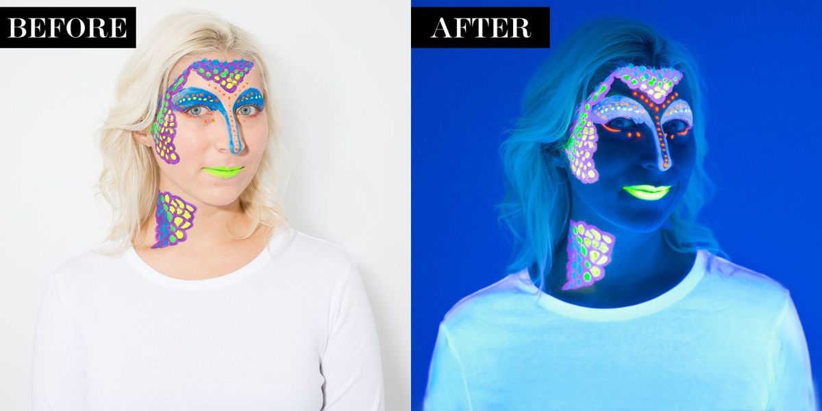 Glow in the Dark Halloween Makeup - DayGlow Halloween Face ...