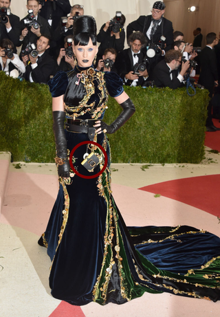 <p>A medieval <a href="http://www.marieclaire.com/celebrity/a20304/katy-perry-orlando-bloom-tamagotchis/" target="_blank">dress equipped with a Tamagotchi</a>—you know, those keychains everyone had in the '90s, where the entire premise was keeping a tiny digital pet alive. </p>