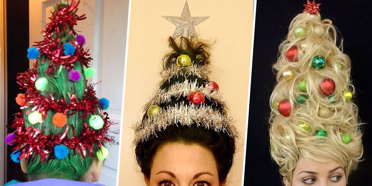 The Christmas-Tree Hair Trend Is Festive AF