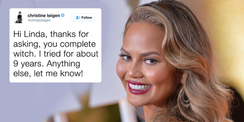 Chrissy Teigen Brilliantly Shuts Down Troll Who Dared to Question Her Baby Making Efforts