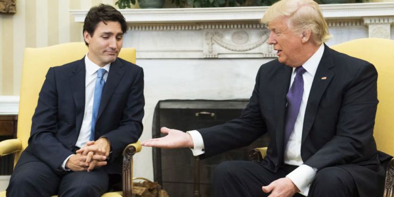 Justin Trudeau And Donald Trump's Awkward Handshake - Justin Trudeau ...