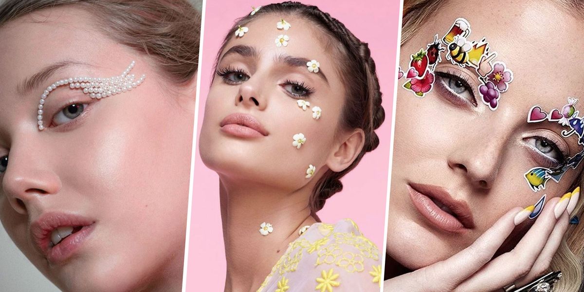 Stickers on Face Beauty Trend - Gluing Things on Face Makeup