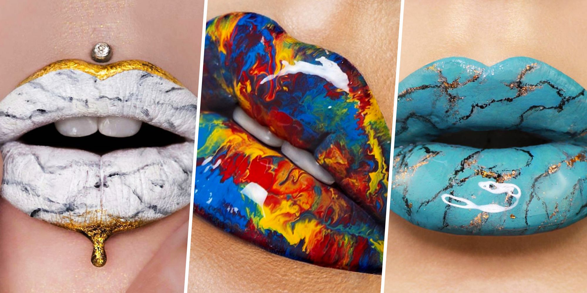 Marble Lip Art - Marbleized Lips