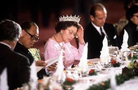 <p>When dining as a family, after the Queen has taken her last bite, everyone needs to <a href="http://www.stylist.co.uk/people/the-baffling-world-of-royal-etiquette-strange-rules-and-bizarre-protocol-over-the-ages-monarchy" data-tracking-id="recirc-text-link">stop eating.</a></p>