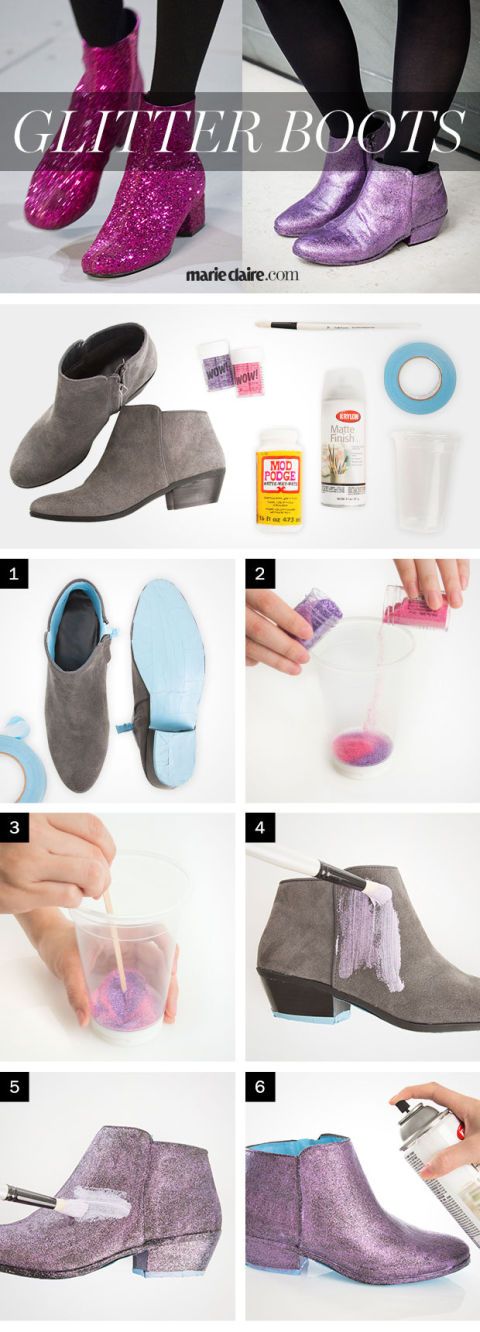 How to DIY Saint Laurent's Glitter Boots