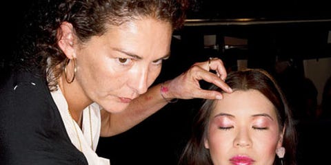 Model Makeup marie claire reporter ning chao getting a model makeup makeover backstage