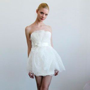 Mini Dress Bridal Gown Marchesa 2017 White Lace