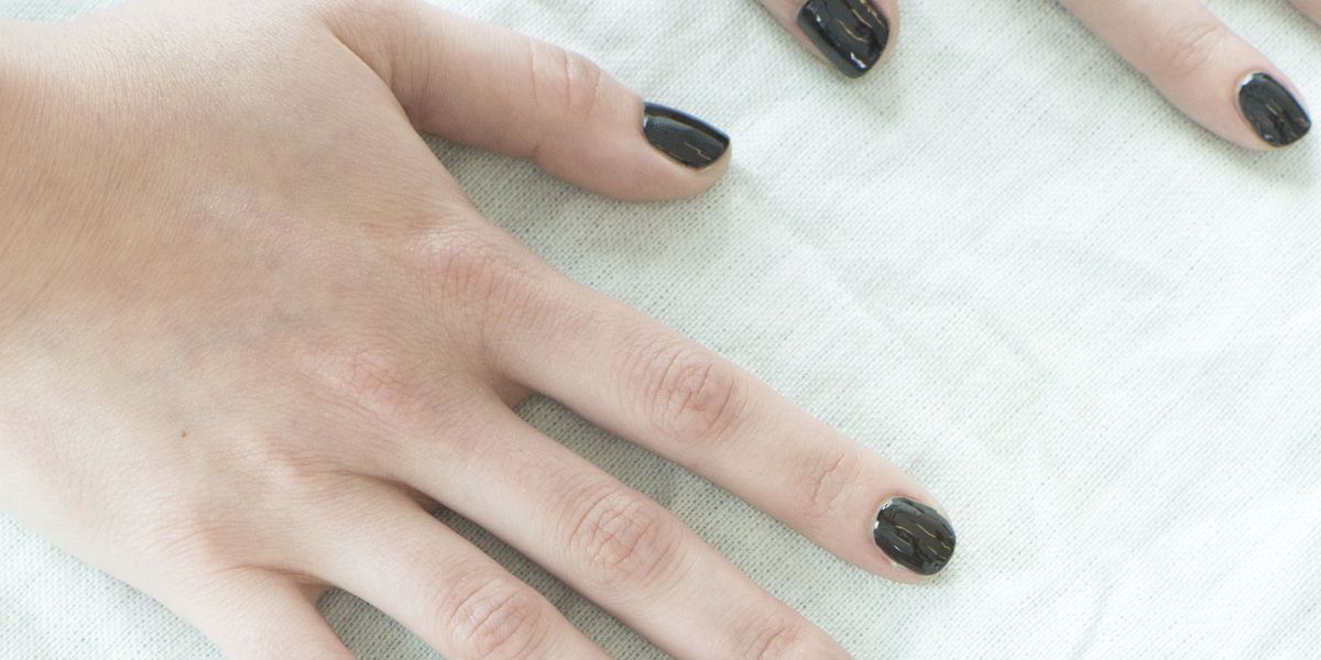 blue and punk nail design
