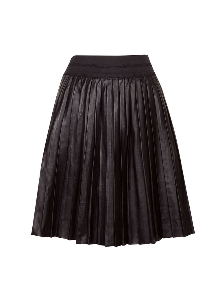 Fall Pleated Leather Skirts - Leather Skirts