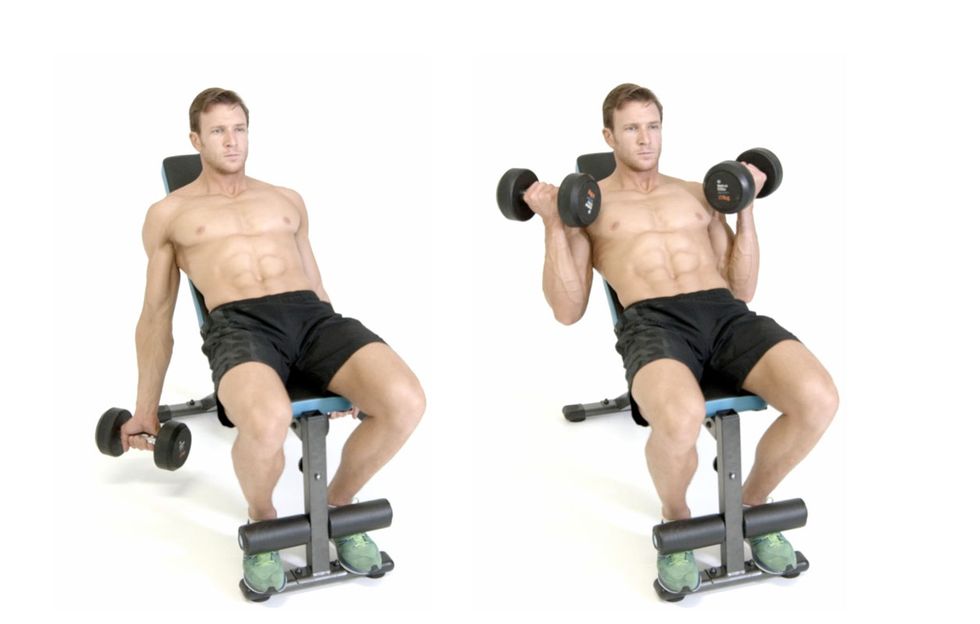 incline dumbbell curls