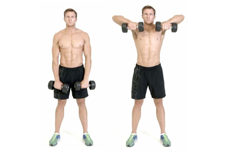dumbbell upright row, muscle building, dumbbell exercise
