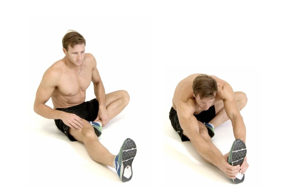 Arm, Leg, Sitting, Muscle, Press up, Stretching, Fitness professional, Knee, Human body, Footwear, 