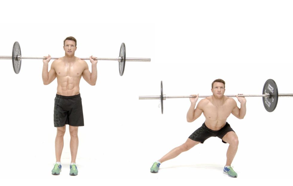 lateral lunge barbell