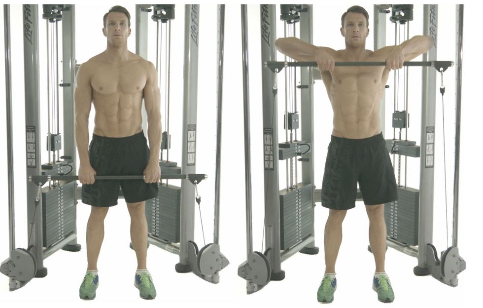 Shoulder, Standing, Exercise equipment, Arm, Leg, Human leg, Joint, Calf, Chest, Room, 