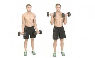 standing bicep dumbbell curl