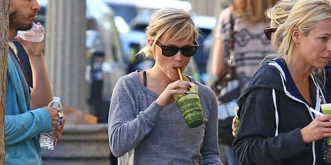 Reese Witherspoon with green smoothie