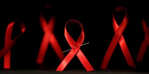 Red HIV ribbons