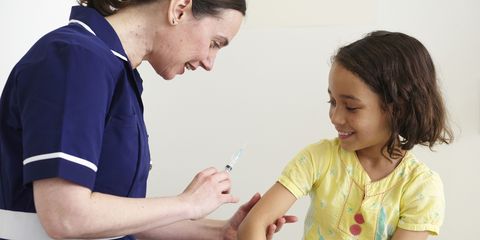 A child having a vaccination