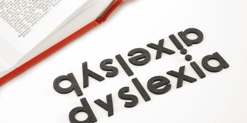 Letters spelling dyslexia and mirror image