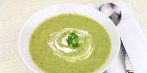 Courghette and pea soup recipe by Sally Bee
