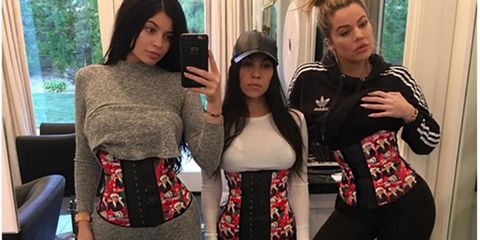 Kylie, Kourtney and Khloe Kardashian wear waist trainers in Instagram post