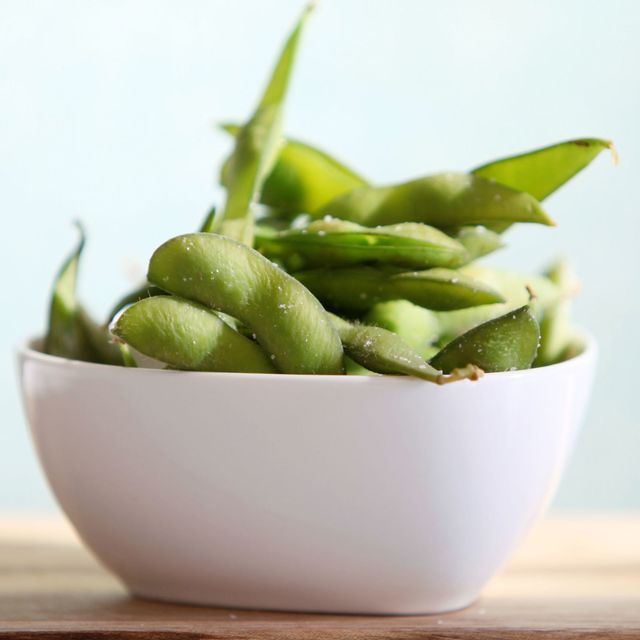 Bowl of edamame soybeans