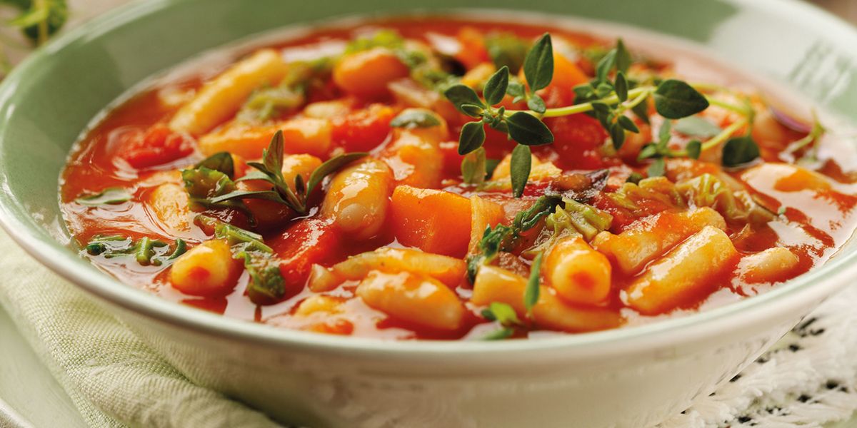 Mediterranean minestrone soup with thyme