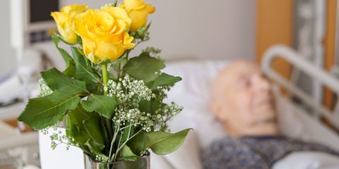 Senior man at palliative care unit