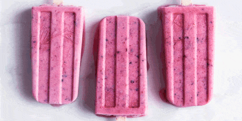 Berry and coconut ice lollies
