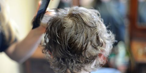 Young boy having a haircut