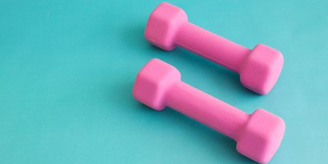 Small pink dumbell weights