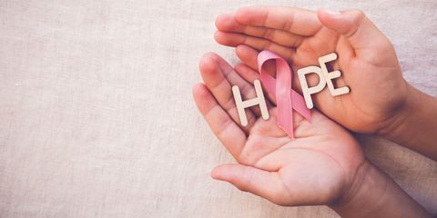 Cancer ribbon 'hope'