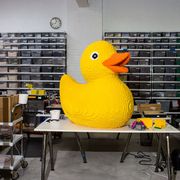 Yellow, Ducks, geese and swans, Beak, Toy, rubber ducky, Waterfowl, Duck, Water bird, Engineering, Bird, 